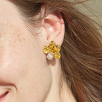 Load image into Gallery viewer, Eloise Flower Stud Earrings - 18K Gold-Plated
