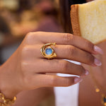 Load image into Gallery viewer, Equestrian Horseshoe Open Ring – 18K Gold-Plated Waterproof
