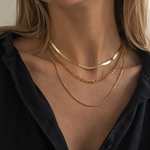 Load image into Gallery viewer, Evara Triple Layer Necklace – 18K Gold-Plated
