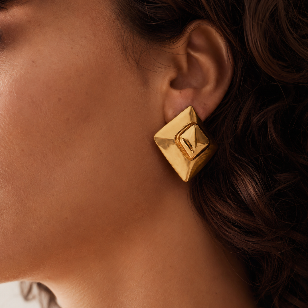 Eveline Geometric Earrings – 18K Gold-Plated