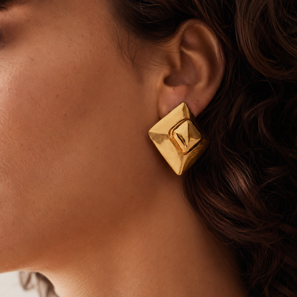 Eveline Geometric Earrings – 18K Gold-Plated