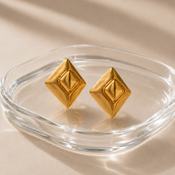 Eveline Geometric Earrings – 18K Gold-Plated