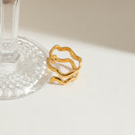 Load image into Gallery viewer, Fabitz Double Wave Gold Ring – 18K Gold-Plated
