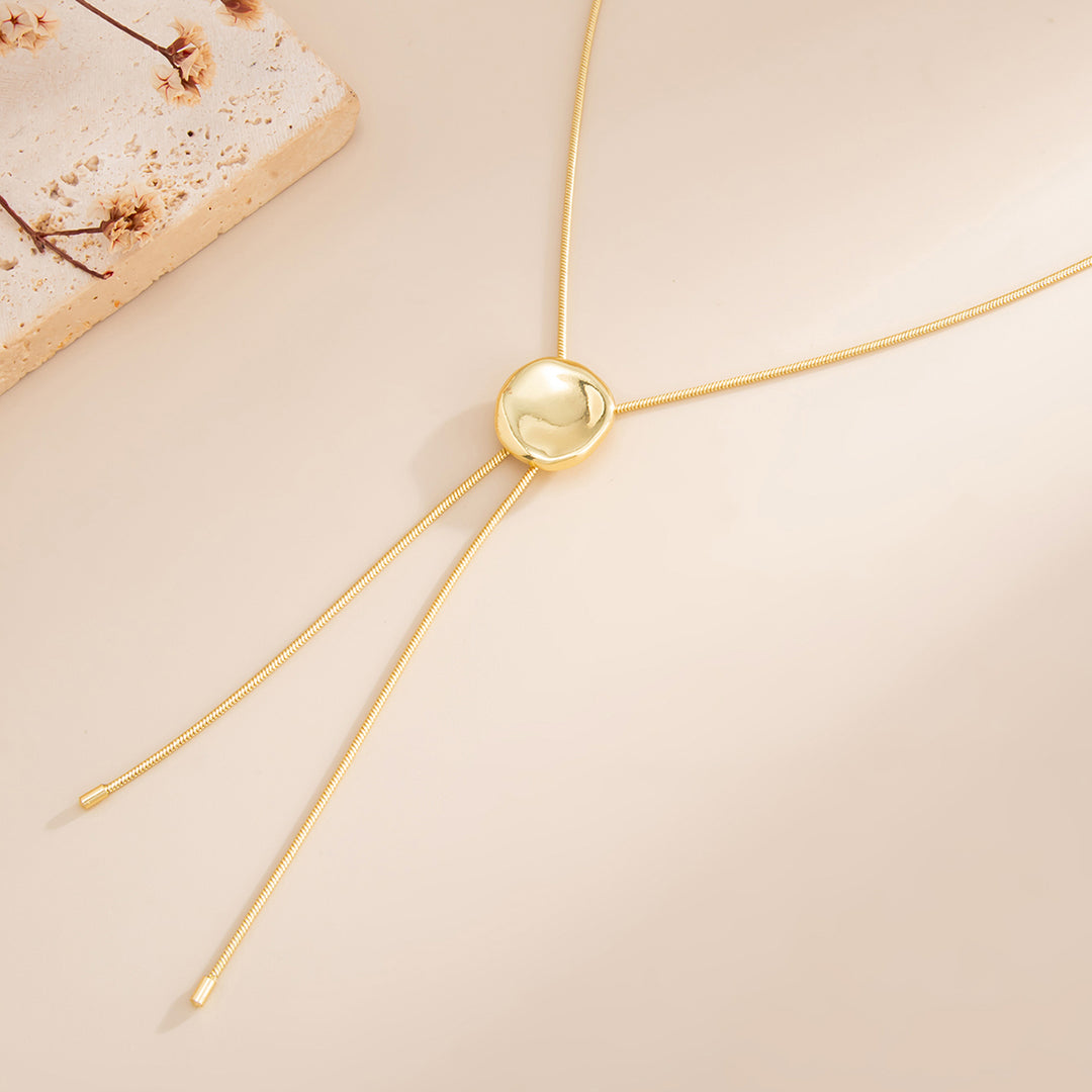 Fernand Adjustable Round Slider Lariat Necklace – Alloy 