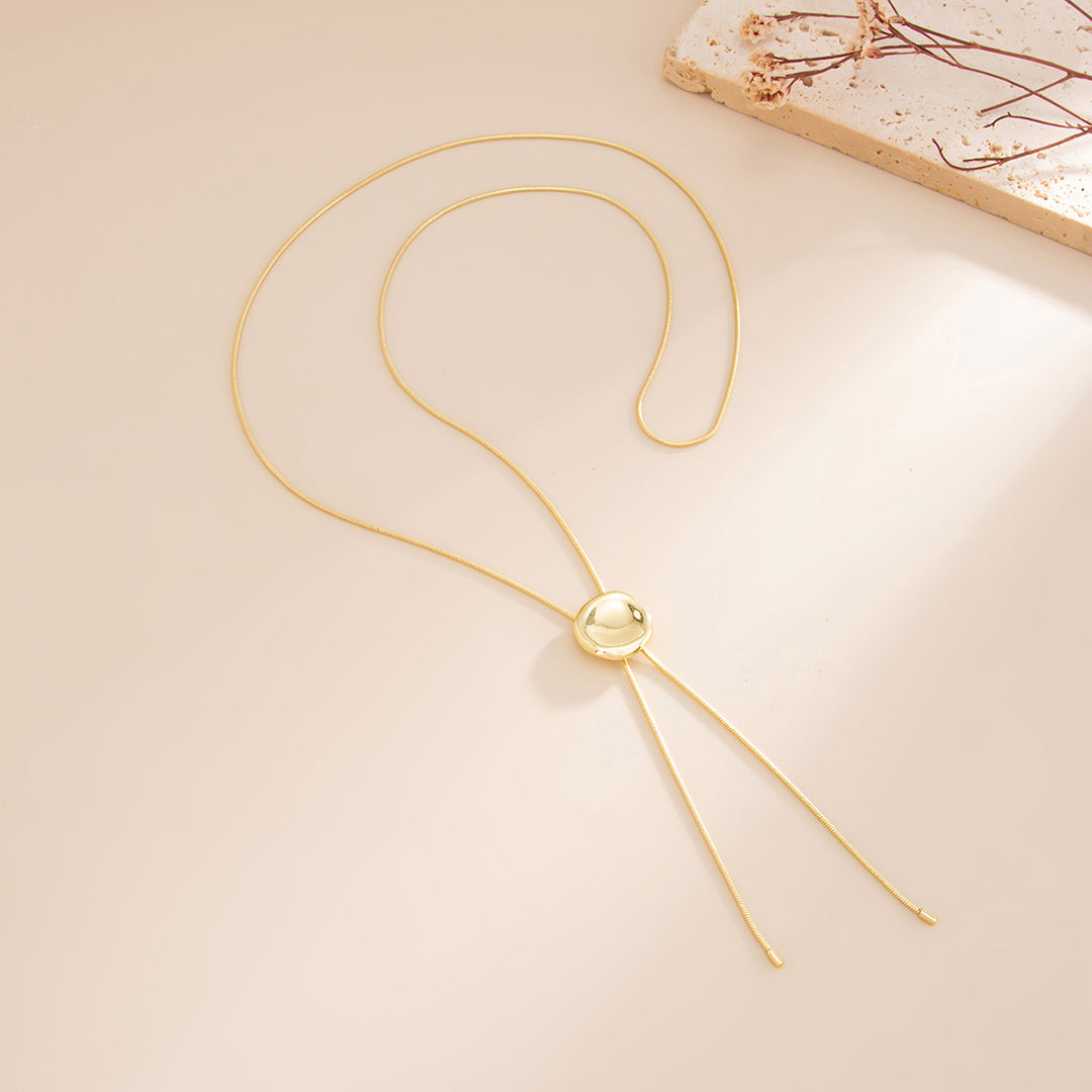 Fernand Adjustable Round Slider Lariat Necklace – Alloy 