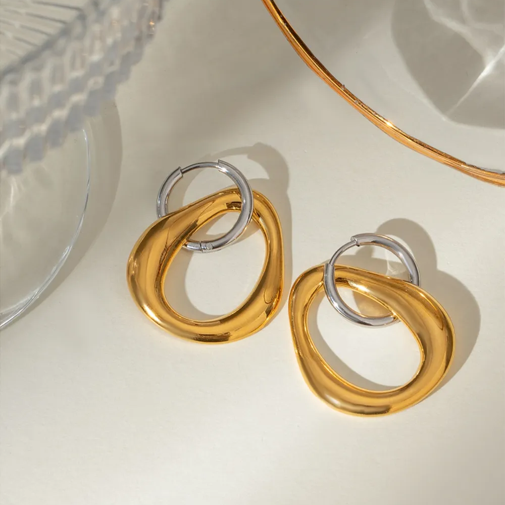 Gian Asymmetrical Earrings - 18K Gold-Plated