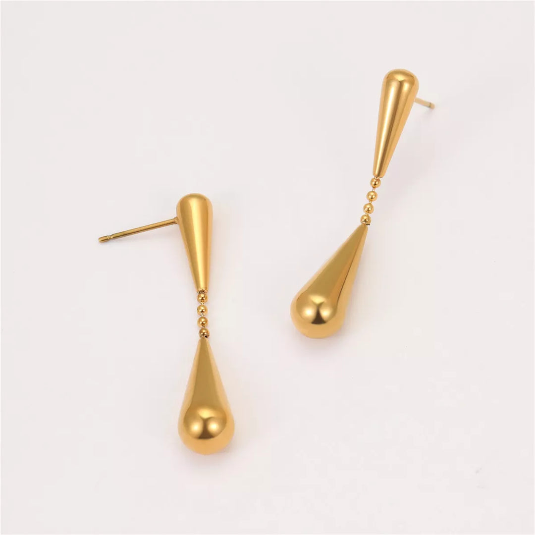 Gianna Teardrop Drop Earrings- 18K Gold-Plated