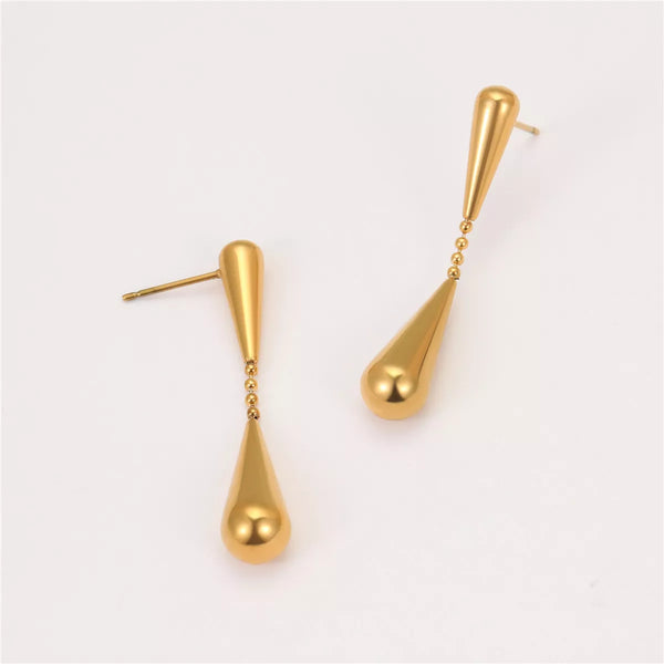 Gianna Teardrop Drop Earrings- 18K Gold-Plated