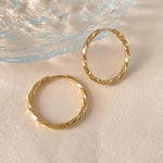 Load image into Gallery viewer, Gio Circle Gold Earrings – 18K Gold-Plated Waterproof
