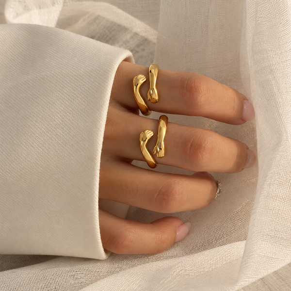 Gio Hug Bypass Ring – Gold & Silver-Plated