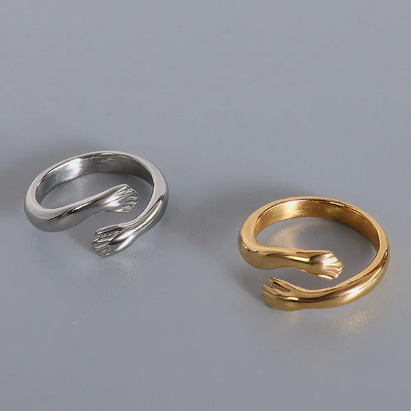 Gio Hug Bypass Ring – Gold & Silver-Plated