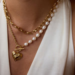 Load image into Gallery viewer, Mary Heart Pendant Necklace – 18K Gold-Plated
