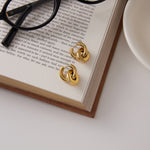 Load image into Gallery viewer, Anne Double Link Huggie Earrings with Zirconia – 18K Gold-Plated
