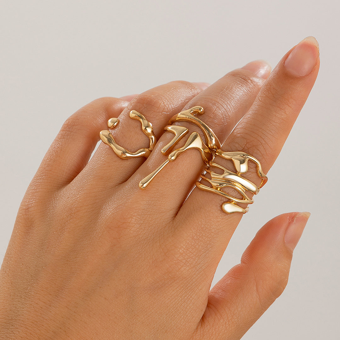 Élise Sculptural 4-Piece Ring Set