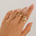 Load image into Gallery viewer, Élise Sculptural 4-Piece Ring Set
