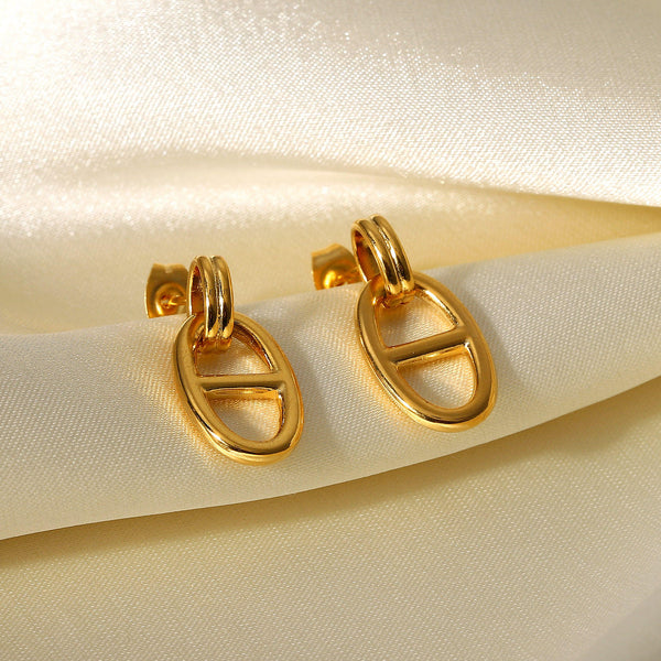 Minimalist Chain Earrings – 18K Gold-Plated Stainless Steel Waterproof Jewelry