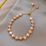 Load image into Gallery viewer, Pink Freshwater Pearl Bracelet – Adjustable Slide Chain

