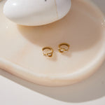 Load image into Gallery viewer, Lily Baguette Zirconia Huggie Hoop Earrings – 18K Gold-Plated Waterproof
