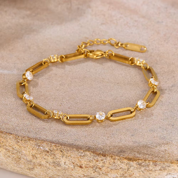 18K Gold-Plated Bracelet – Waterproof Minimalist Jewelry