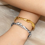 Load image into Gallery viewer, Iris Cuff Bracelet – 18K Gold &amp; Silver Plated
