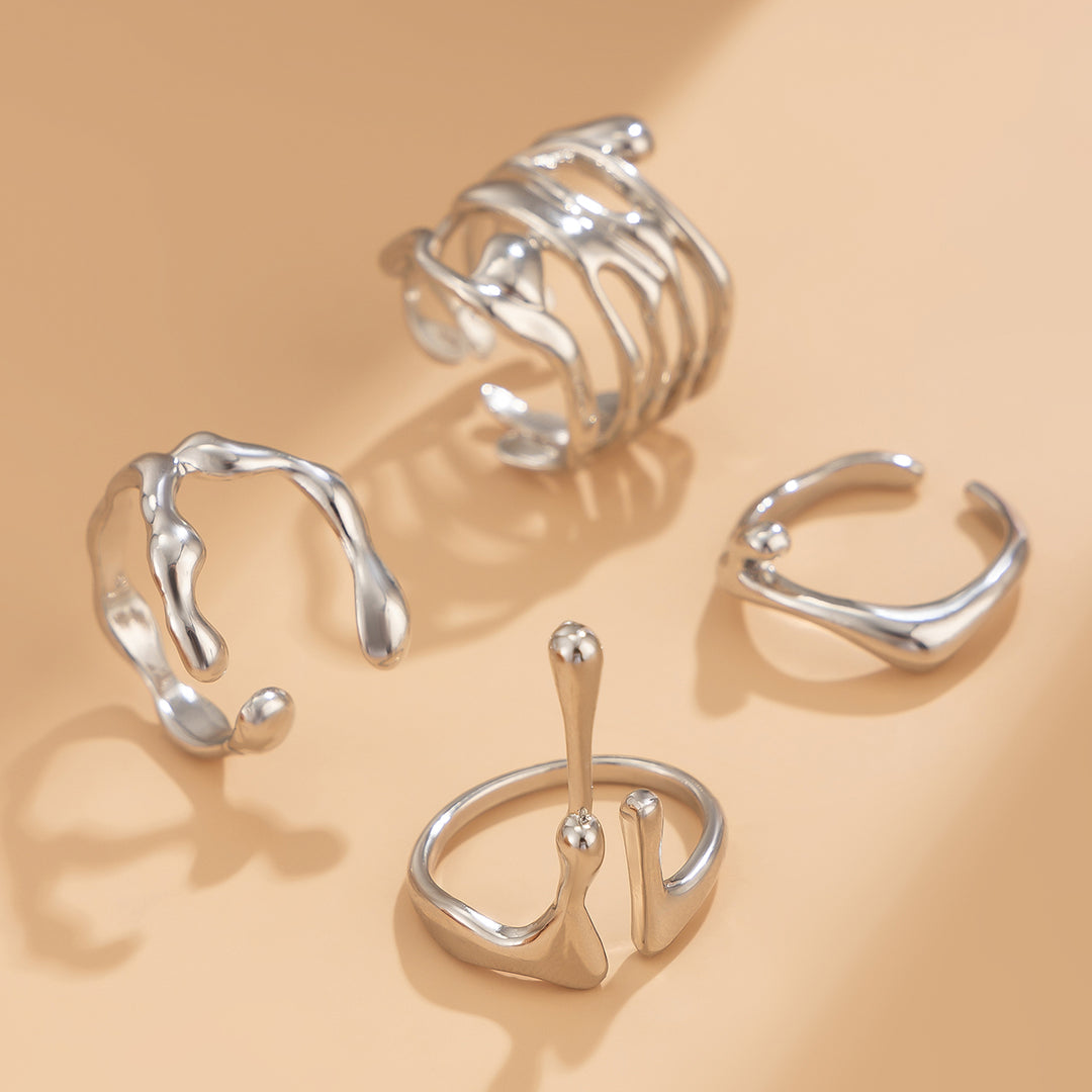 Élise Sculptural 4-Piece Ring Set