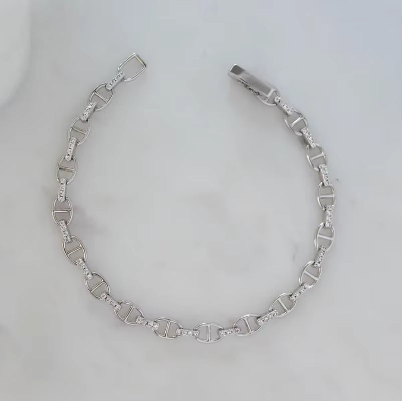 Dianna diamantkedjearmband – 18K guldbelagt
