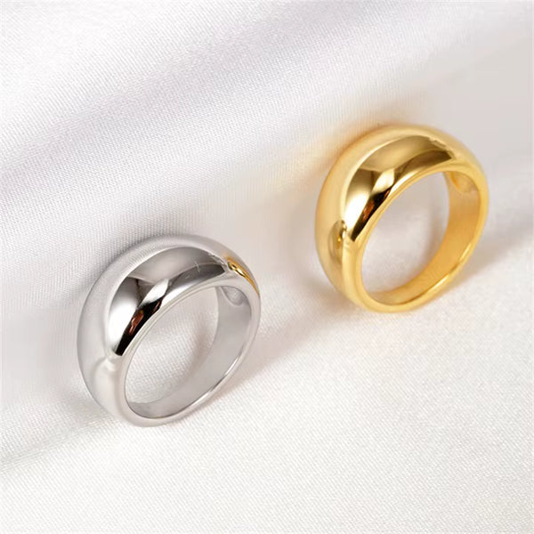 Inès Chunky Circle Gold Ring – 18K Gold-Plated