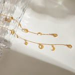 Load image into Gallery viewer, Aurora Moon &amp; Star Charm Bracelet Waterproof   – 18K Gold-Plated
