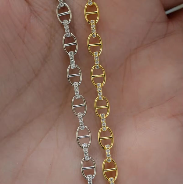 Dianna Diamond Chain Bracelet – 18K Gold-Plated