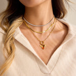 Load image into Gallery viewer, Jackie Bee Necklace Tiger's Eye &amp; Red Agate – 18K Gold-Plated
