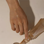 Load image into Gallery viewer, Kruisvormige armband met zirkonia-ketting – verguld &amp; 925 sterlingzilver
