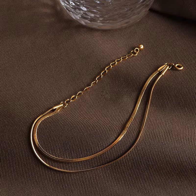 Julis Double Layer Chain Bracelet – 18K Gold-Plated