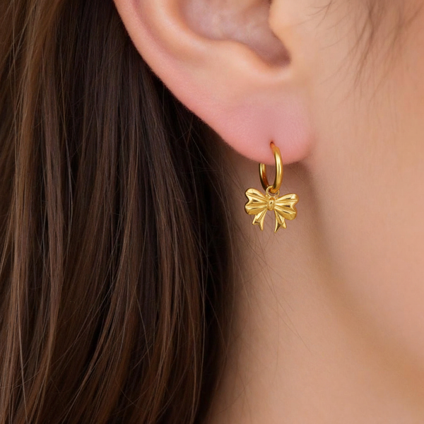 Haillei Bow Earrings - 18K Gold-Plated