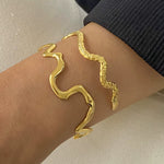 Load image into Gallery viewer, Moah Geometric Cuff Bracelet - Stainless Steel
