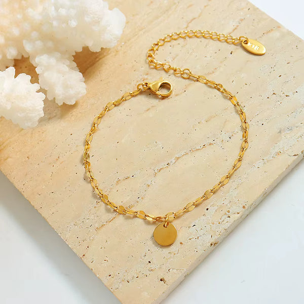 18K Gold-Plated Stainless Steel Charm Bracelet