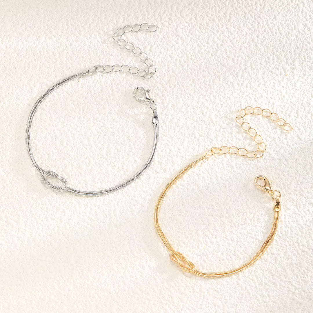 Bracciale Unité Knot Couple – Placcato Oro e Argento