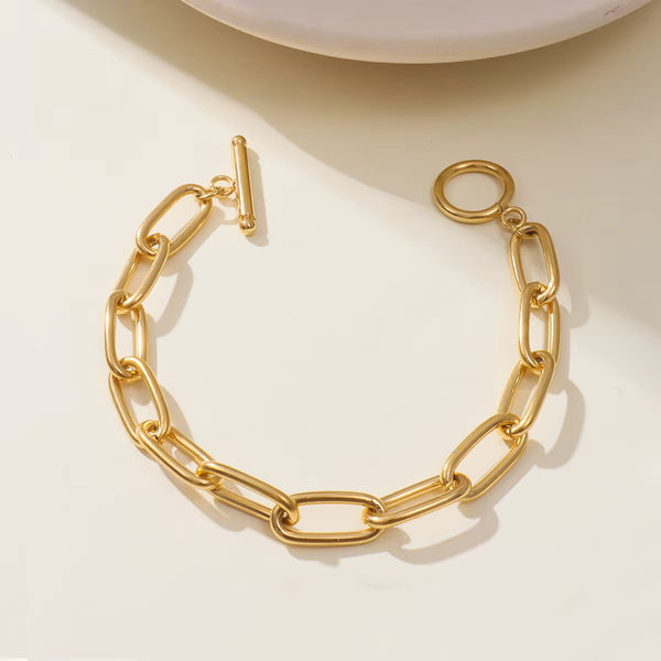 Waterproof 18K Gold-Plated Stainless Steel Bracelet