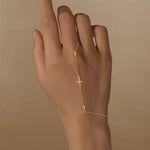 Load image into Gallery viewer, Kruisvormige armband met zirkonia-ketting – verguld &amp; 925 sterlingzilver
