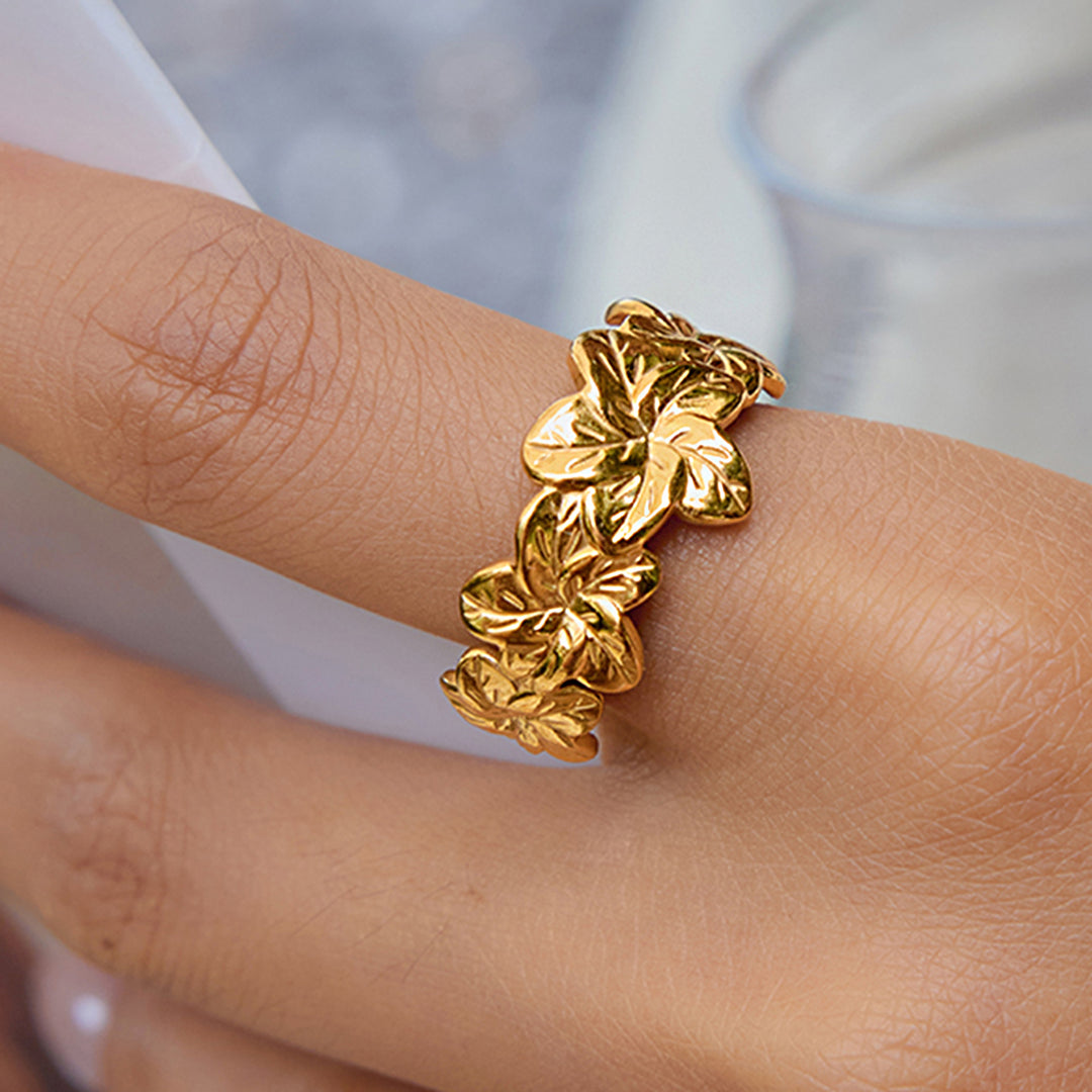 Anello Aperto Magie Floral – Placcato Oro 18K Impermeabile