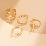 Load image into Gallery viewer, Élise Sculptural 4-Piece Ring Set
