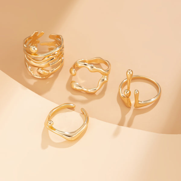 Élise Sculptural 4-Piece Ring Set