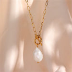 Load image into Gallery viewer, Cecily Baroque Pearl Pendant Necklace – Gold &amp; Silver-Plated
