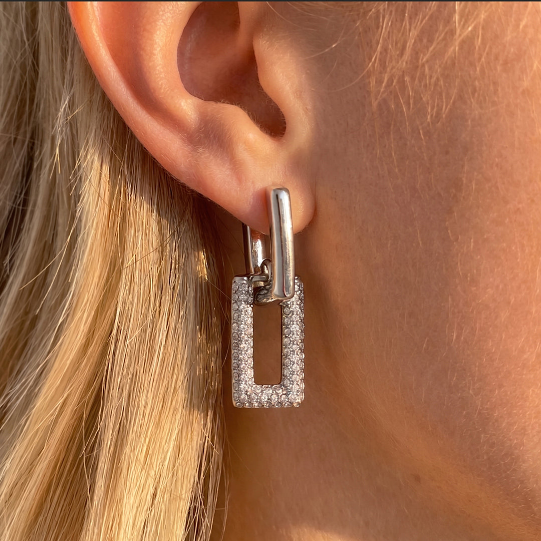 Ellis Doppel-Hoop-Zirkonia-Ohrringe – 18 Karat vergoldet