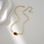 تحميل الصورة في عارض المعرض، قلادة سلسلة ديليا من عين النمر – مطلية بالذهب عيار 18 قيراطًا
