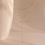 Load image into Gallery viewer, Adones Minimalist Wave Lariat Necklace – 18K Gold-Plated
