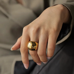 Load image into Gallery viewer, Insolite Chunky Spherical Ring – 18K Gold-Plated &amp; Silver-Plated
