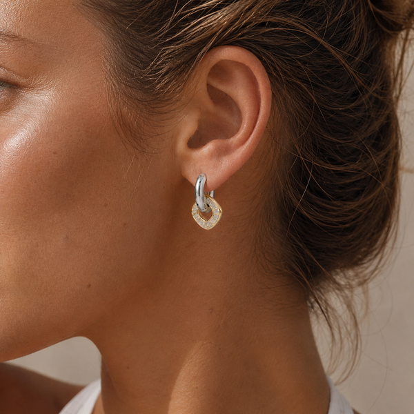 Iris Intertwined Hoop Earrings Zirconia – 18K Gold-Plated