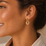 Load image into Gallery viewer, Iris Intertwined Hoop Earrings Zirconia – 18K Gold-Plated
