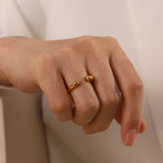 Load image into Gallery viewer, Isis Water Drop Open Ring – 18K Gold-Plated
