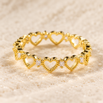 Load image into Gallery viewer, Isla Heart Shape Ring -  925 Sterling Silver &amp; 18K Gold-Plated
